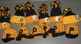 12 Piece Pittsburgh Steelers Pirates Knit Hats Mini Knitted Beverage Bot... - $281.56 MXN