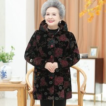 Elderly Women Winter Jacket Coats Old People Warm Outerwear Thicken Warm Velvet  - £54.11 GBP