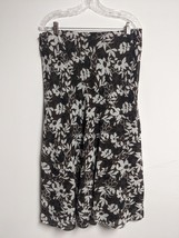 Liz Claiborne Size 14 Floral Skirt Aline Brown White Lined Modest - £11.82 GBP