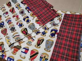 Set 2 Royal Arms Crests Tommy Hilfiger Standard Pillow Sham Plaid Red Shields - £31.49 GBP