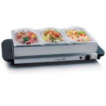 MegaChef Buffet Server &amp; Food Warmer With 3 Removable Sectional Trays , Heated W - £60.01 GBP