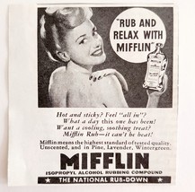 1944 Mifflin Isopropyl Rub Down Advertisement Quack Skincare Compound DWJJ7 - $19.99