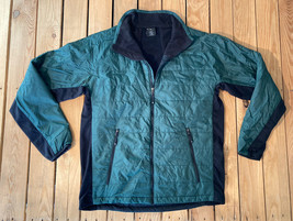 Solaris Men’s Long sleeve zip Up Puffer jacket size M IN green/Black - £21.79 GBP