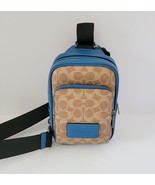 Coach CY912 Racer Sling Pack Signature Colorblock Messenger Bag Tan Pacifi - $162.61