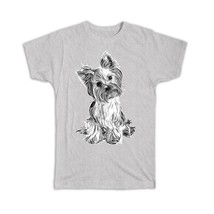 Yorkshire Sillhouette : Gift T-Shirt Cute Dog Puppy Canine Pets Dogs - £14.38 GBP