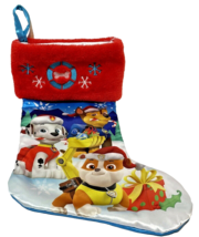 Paw Patrol Red Blue Christmas Stocking With Marshal Chase and Rubble - £9.94 GBP