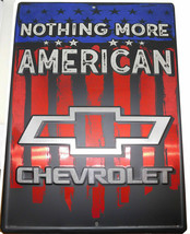 Nothing More American Chevrolet USA 12&quot;x18&quot; Metal Plate Parking Sign - £17.25 GBP