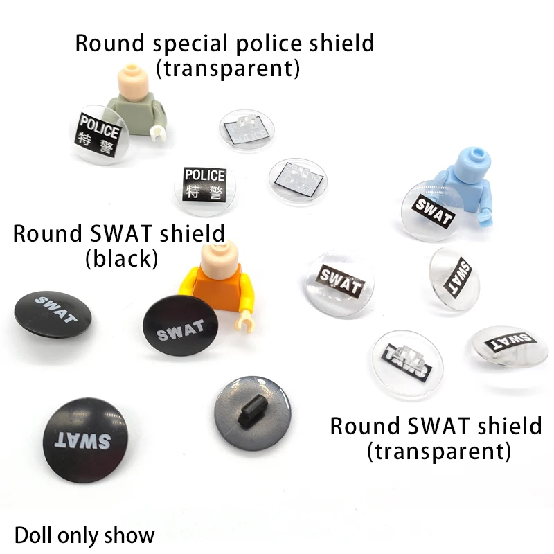 SWAT Shield Round Transparent Shield Building Block Figurine Accessories... - £16.95 GBP