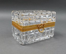 Baccarat Crystal Vintage French Cut Glass Ormulu Jewelry Case Casket Tri... - £799.34 GBP