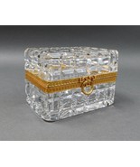 Baccarat Crystal Vintage French Cut Glass Ormulu Jewelry Case Casket Tri... - £786.62 GBP