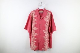 Vintage Tommy Bahama Mens Large Faded Silk Flower Beach Hawaiian Button Shirt - £38.88 GBP