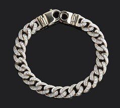 2.40 Carats Homme Miami Cubain Lien Diamant Bracelet 14k or Jaune - £6,149.24 GBP