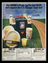 1984 Dixie Picnic Jug &amp; U.S. Olympic Team Circular Coupon Advertisement - £14.97 GBP