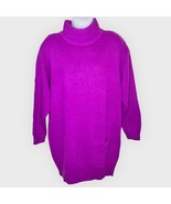 VTG NWT PAUL ET DUFFIER fuchsia lambswool &amp; angora blend 80s 90s sweater... - $53.22