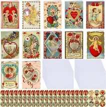 240 Sets Valentine&#39;s Day Cards with Envelopes and Stickers Vintage Happy Holiday - £55.79 GBP