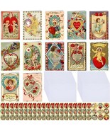 240 Sets Valentine&#39;s Day Cards with Envelopes and Stickers Vintage Happy... - £54.76 GBP
