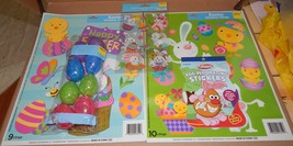 Easter Mix Lot 19 Window Clings 8 Treat Eggs 11 Stickers 4shee Egg Stickers 114K - $9.49