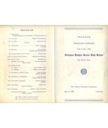 Arlington Heights High School Graduating Exercises Program 1960 Ft Worth... - £19.53 GBP