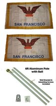 City of San Francisco California 3&#39;x5&#39; Polyester 2 Ply Double Sided Flag With 6&#39; - £18.28 GBP