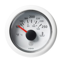 Veratron 52 MM (2-1/16&quot;) ViewLine Temperature Gauge 105F to 250F - White Dial/Be - £43.36 GBP