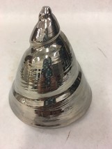 Vintage Art Pottery Cone Paperweight silver chrome signed Myra Retro Reg... - $39.59