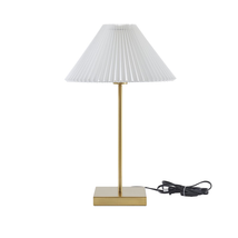 Home Decor Collection Brass Table Lamp with Pleated Shade, 21&quot;H - $58.75