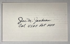 Joe M. Jackson (d. 2019) Signed Autographed 3x5 Index Card - Medal of Honor - $25.00