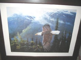 Ronnie Wells Silent Wings Bald Eagle Poster Art Print Signed - £159.90 GBP