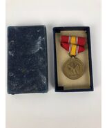 Vintage 1953 Medal National Defense &amp; Ribbon With Original Box - FSTSHP USA - $325.60 MXN