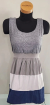 Rue 21 Dress Womens XL Gray Blue Fit and Flare A Line Tie Casual Color B... - $15.88