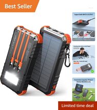 Ultimate 45800mAh Solar Power Bank with Fast Charging and Built-in Cables - $69.25