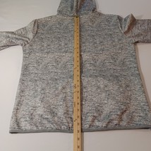 Men 1/4 Snap Button Cotton Gray & Brown Pullover Drawstring Hoodie Sweatshirt XL image 12