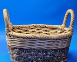 French Hand Woven Basket - Sweetgrass Wicker Jute Hemp - 12” x 9½”, 6” D... - $24.72