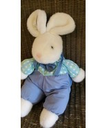 ABC Anna Baby Club Bunny Rabbit Plush Stuffed blue white Green  1990 Vin... - $45.82
