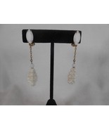 Vintage Lewis Segal California White Chunky Bead Clip on Drop Earrings G... - $15.49 CAD
