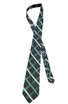 Croft &amp; Barrow Green Black plaid men&#39;s tie Necktie B2 - £7.83 GBP