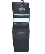 Hugo Boss 2 pack Men&#39;s Black Gray White Finest Cotton Socks  One Size 7-13 - £23.82 GBP