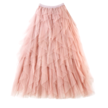 Champagne Tiered Tulle Maxi Skirt Custom Plus Size Women Layered Tulle Skirt image 4