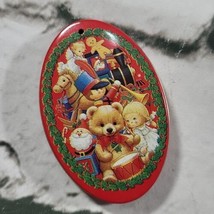 Enesco Christmas Toys 3” Oval Tin Box Hangable Ornament Gift  - $9.89