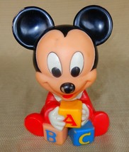 Adorable vintage 1986 Shelcore Mickey Mouse Disney Baby rubber squeaky toy - £11.80 GBP