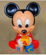Adorable vintage 1986 Shelcore Mickey Mouse Disney Baby rubber squeaky toy - $278.46 MXN