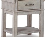 Modern Farmhouse 1 Drawer Nightstand, Whitewash, By Signature Design By ... - $160.99