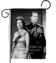 Elizabeth &amp; Philip Garden Flag Sympathy 13 X18.5 Double-Sided House Banner - £15.92 GBP