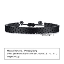 Bracelet Men, Hematite Arrows Bracelets, Adjustable Stackable Braslet, Greek Hea - £12.22 GBP