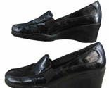 A2 Aerosoles TORQUE Shoes Womens 7.5W Wedge Heel Loafers Black Leather S... - $19.70