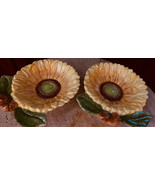 Sunflower Bowls (2) 6&quot;x6-1/2&quot; Colorful Collectible Bowls - £16.51 GBP