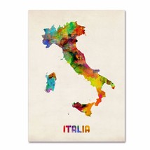 Trademark Fine Art ITALY Watercolor Map Canvas by Michael Tompsett 35 x 47 - £74.78 GBP