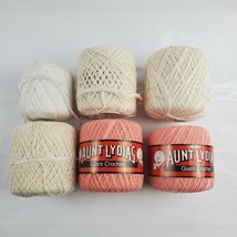 Lot 6 Rolls American Thread Aunt Lydia&#39;s Giant Crochet Thread Mercerized Cotton  - £27.65 GBP