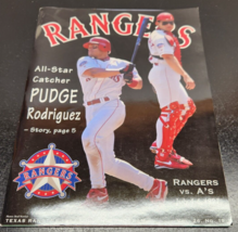 Texas Rangers 1997 Souvenir Program - Rangers Vs. A&#39;s July 4-6, 1997 - Pudge - £10.77 GBP
