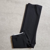 Worthington Stretch Dress Pants Womens Size 8 Black Striped Straight Leg Stretch - £17.31 GBP